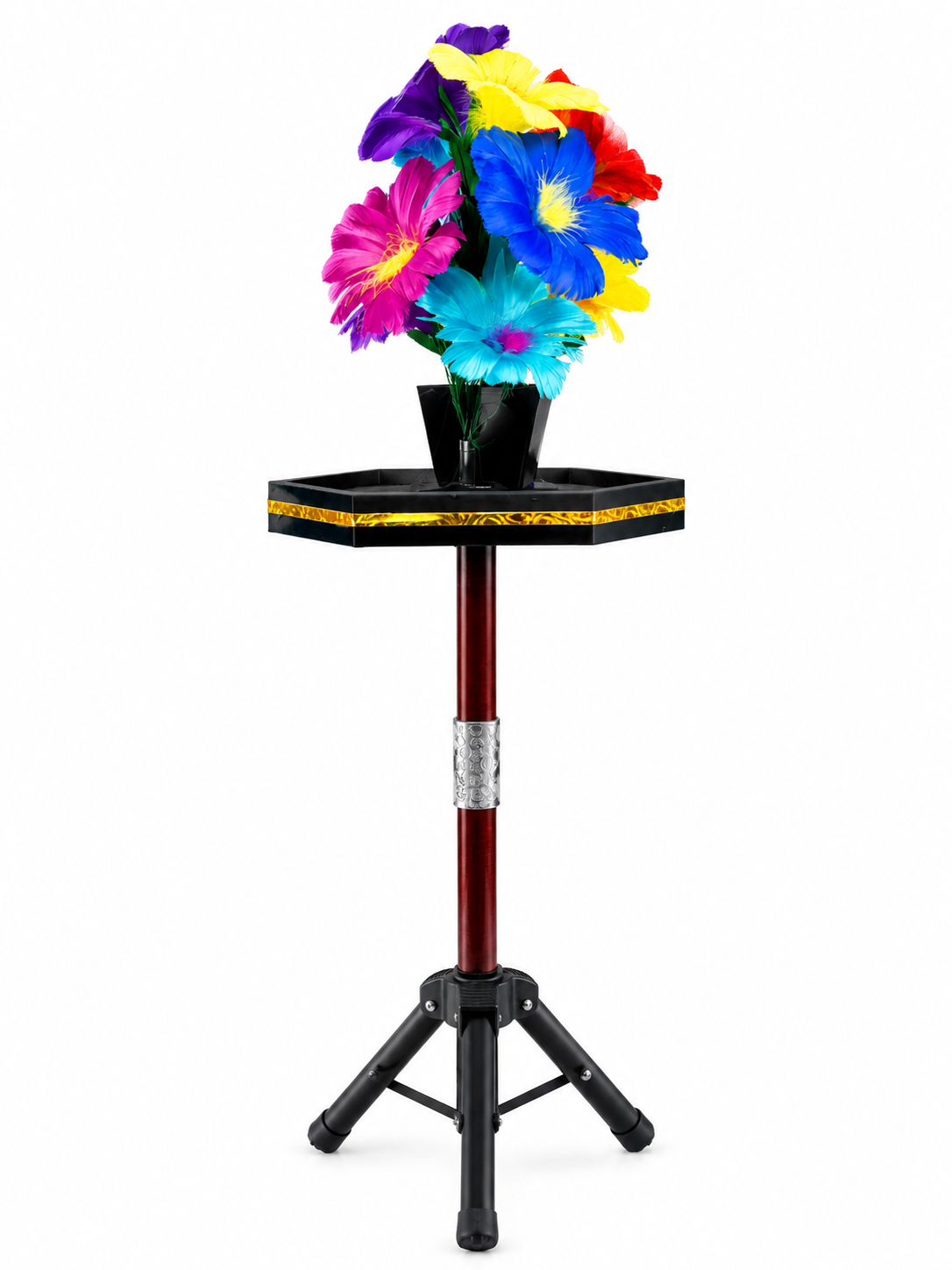 Table disappears flower pot + shoots fire